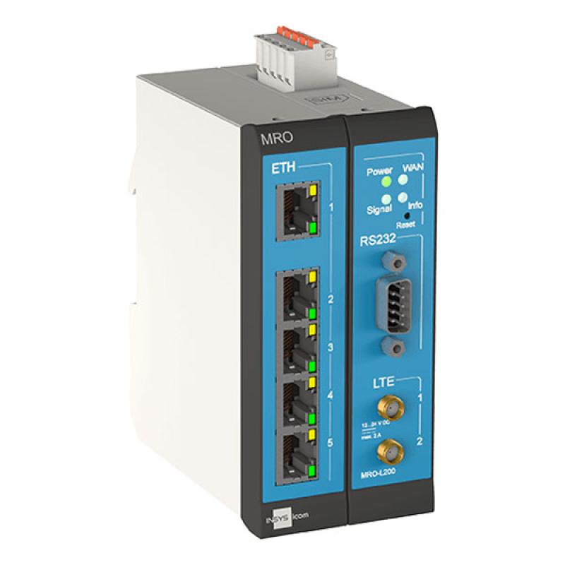 INSYS icom MRO-L200 1.0 Industrial cellular router mit NAT, VPN, firewall, 5x LAN Ports