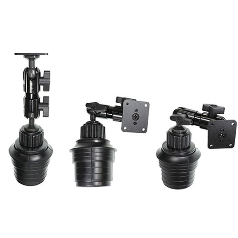 Sockelhalterung, 6,5'', mit Becherhalter-Befestigungssystem, Gesamtl&auml;nge: 234 mm, mit Kugel und Fl&uuml;g