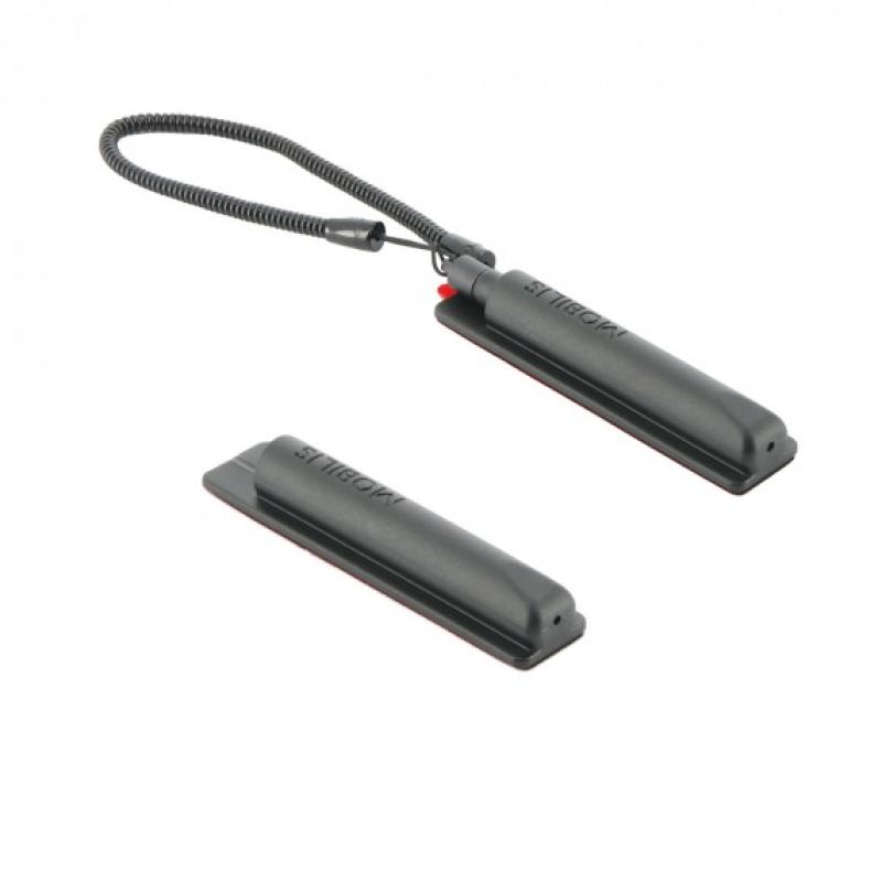 Mobilis 10x Selbstklebender Stifthalter &ndash; Schwarz + Spiralschnur