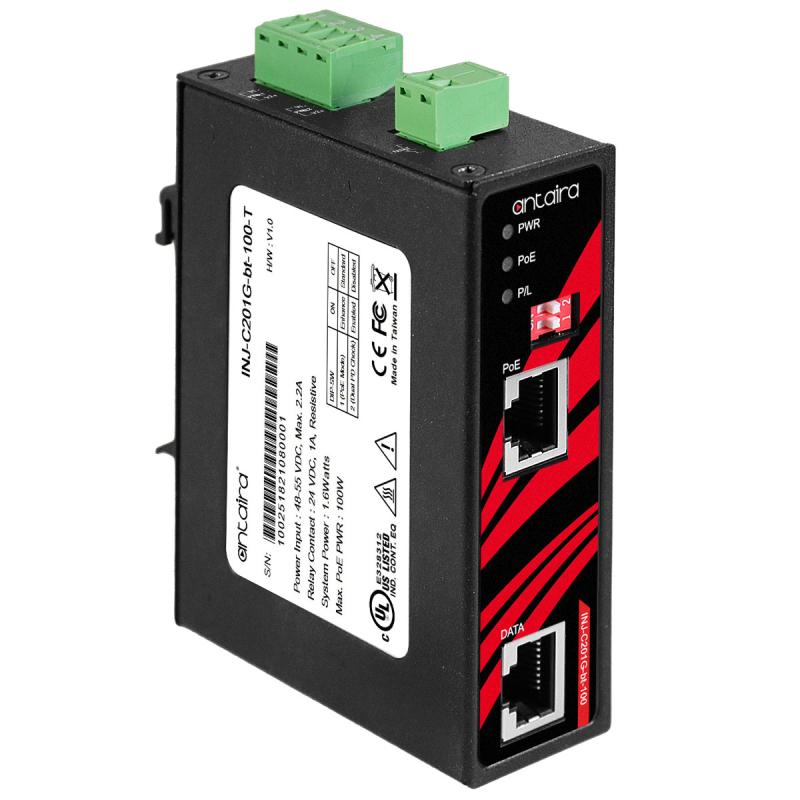 Industrial Gigabit PoE++ Injector, -40&deg;C bis 75&deg;C EOT