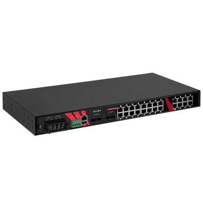 28-Port Industrial Managed Gigabit Ethernet PoE+ Switch, erw. Temperaturbereich